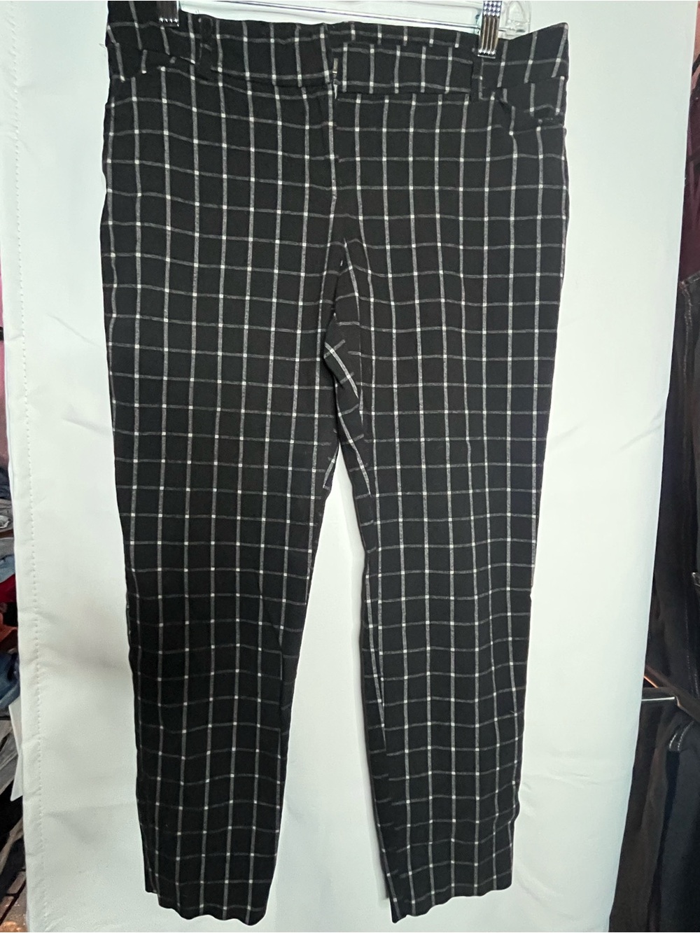 Men's Black Windowpane Chinos